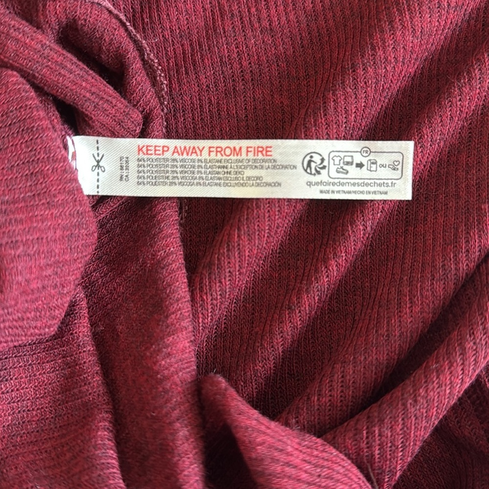 FREE PEOPLE Intimately Big Love Rib Cardi - Ruby Heather NWOT - Picture 7 of 7